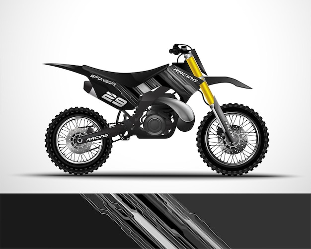 Editable template motocross, dirtbike, motorcycle wrap decal and vinyl sticker design.