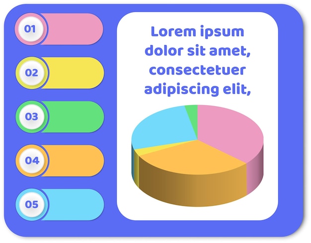 Vettore template modificabile per infografica colorata