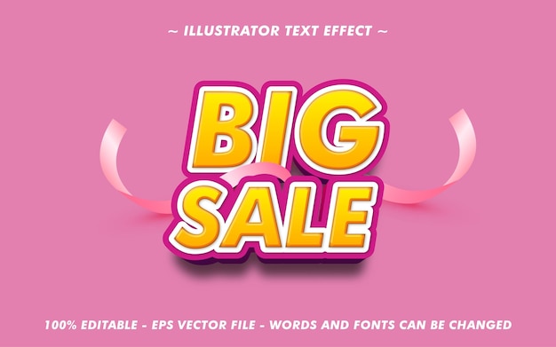 Editable text big sale with 3d style effect