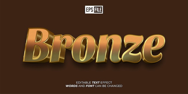 Editable text bronze 3d style editable text effect