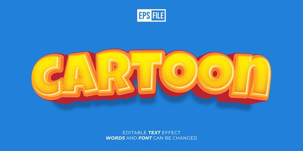 Vector editable text cartooon 3d style text effect