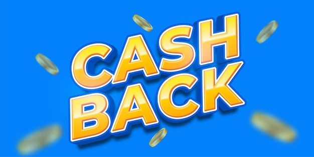 Editable text cash back with 3d style effect suitable for promotion banner and poster