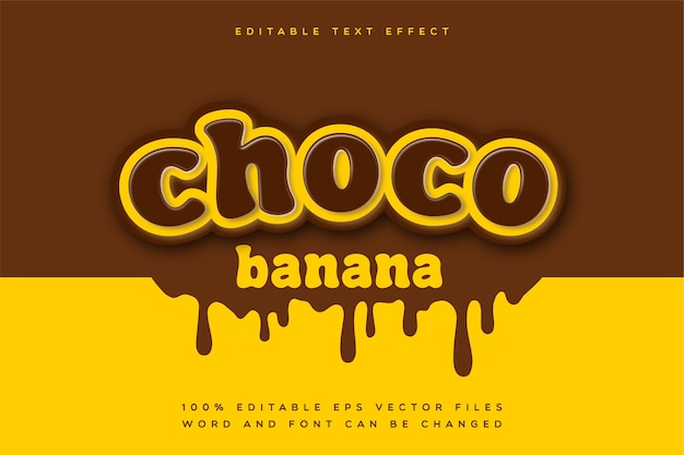 Vector editable text choco banana