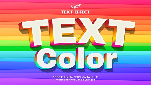 Vettore colore di testo modificabile effetto di testo