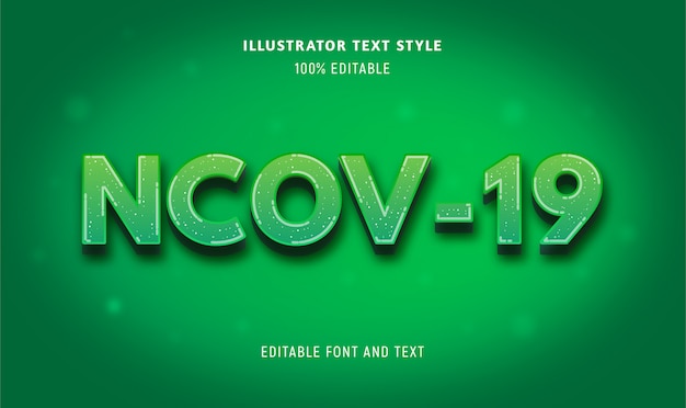 コロナウイルスの緑色のモダンなスタイルの編集可能なテキスト。