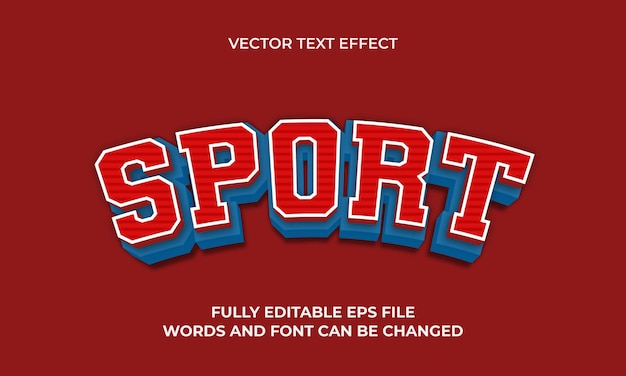 Editable text efect with sport style