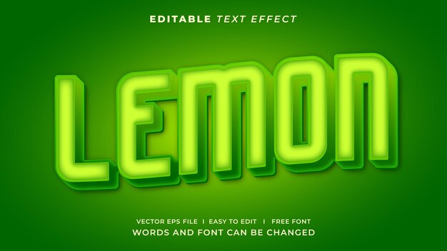 Editable text effec lemon green style