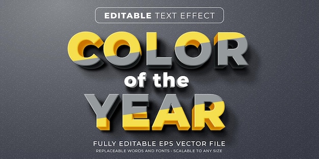 Vector editable text effect in 2021 color of the year split style