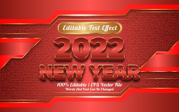 Editable text effect 2022 new year