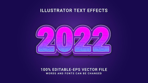 Editable Text Effect 2022 style vector