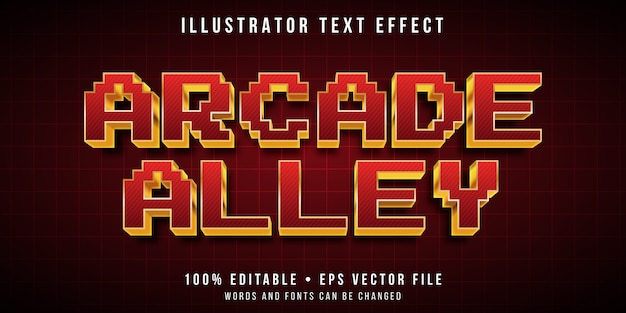 Editable text effect - 3d arcade pixel style