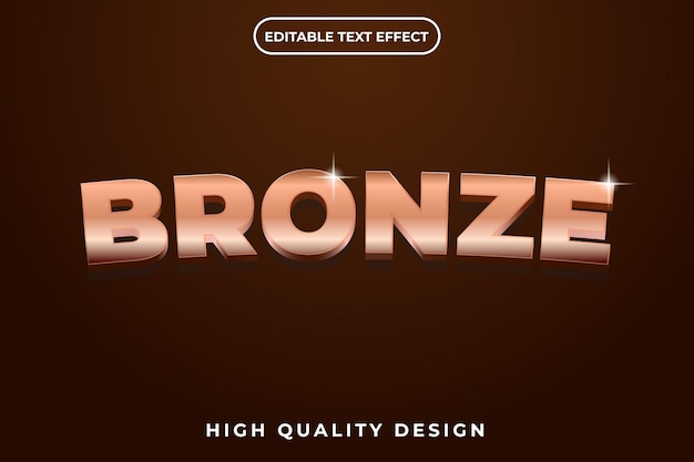 Vector editable text effect 3d bronze