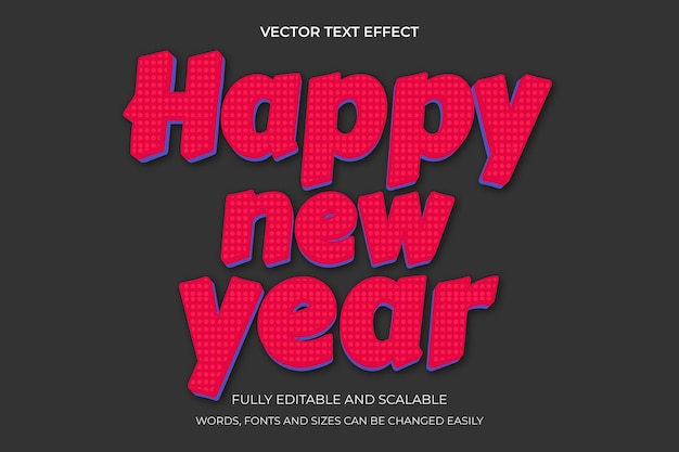 Editable text effect 3d and new year font style