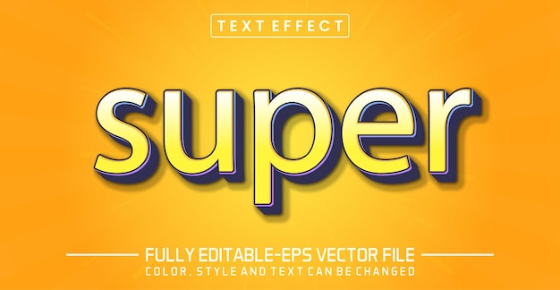 Editable text effect 3d super text effect