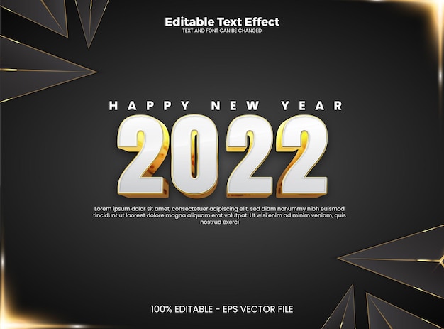 Editable text effect 3d text effect template new year 2022 style