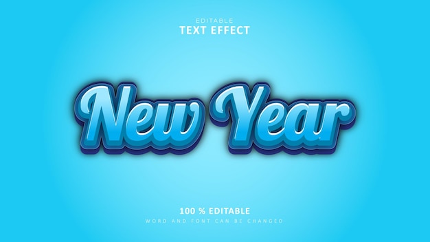 Editable text effect 3d text effect template new year style