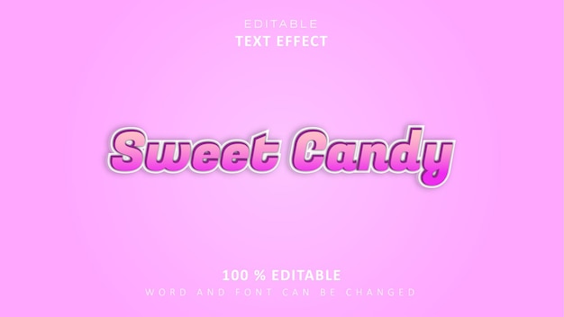Редактируемый текстовый эффект Шаблон с эффектом 3D-текста Sweet Candy Style