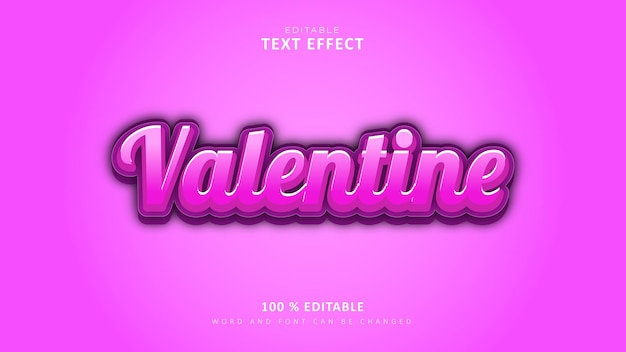 Editable text effect 3d text effect template valentine style