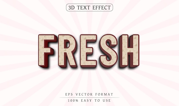 Editable text effect 3d text style