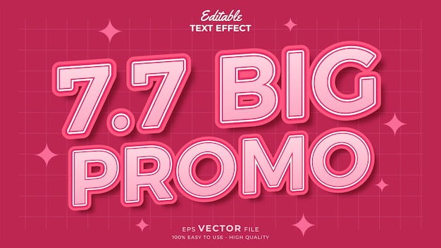 Editable text effect 77 promotion sale 3d template style