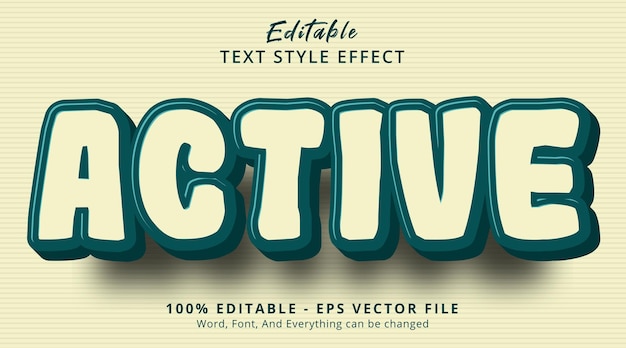 Editable text effect, Active text on vintage color style effect template