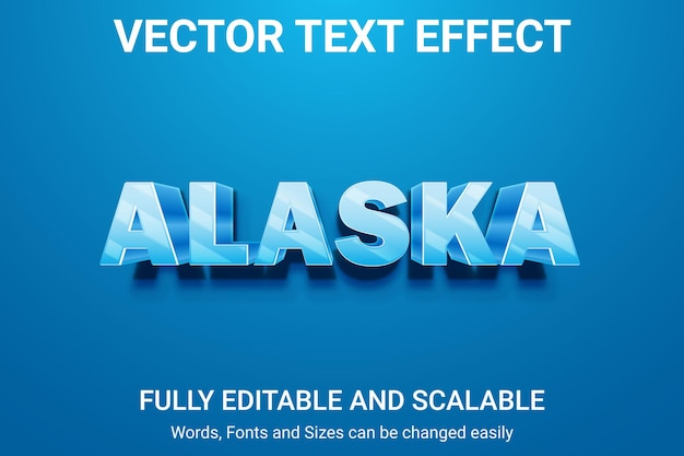 Editable text effect - ALASKA text style