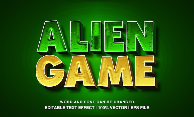 編集可能なテキストエフェクト エイリアンゲーム