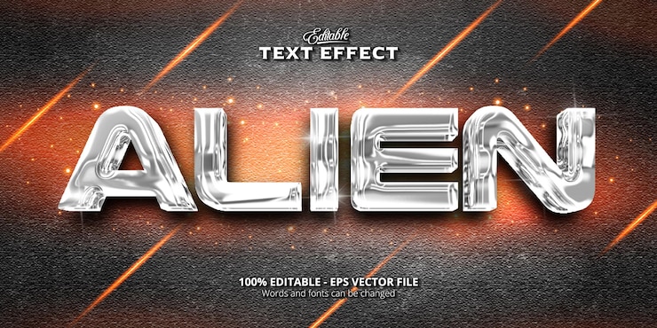Vector editable text effect, alien text
