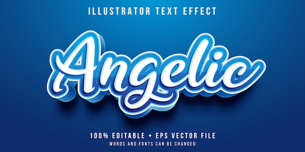 Editable text effect - angelic script style