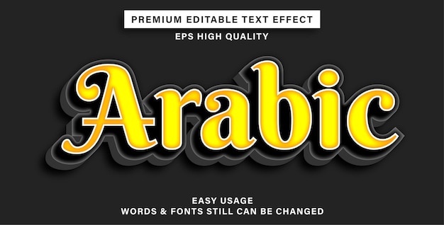 Editable text effect arabic