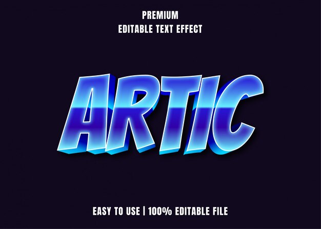 Редактируемый текстовый эффект - Artic Blue Style