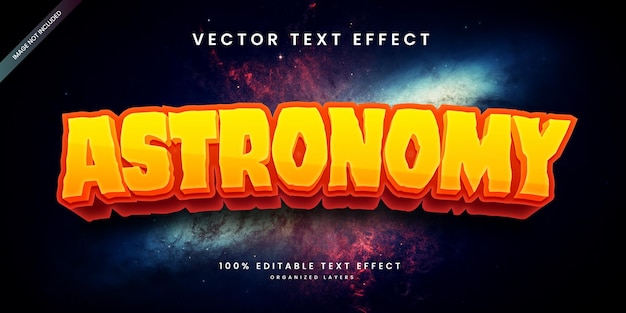 Editable text effect in astronomy style