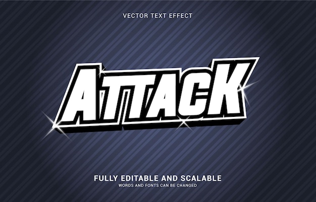 Vector editable text effect, attack style can be use to make title