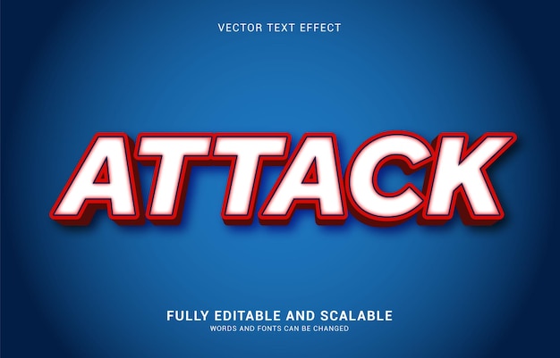 Editable text effect Attack style