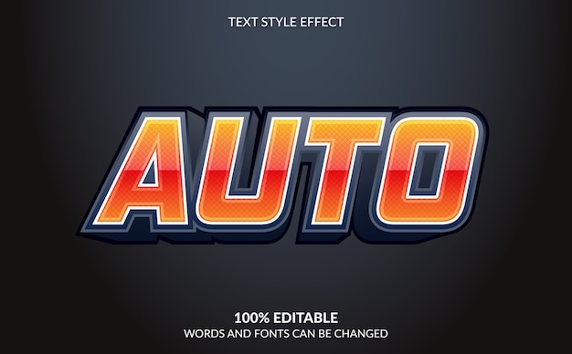 Vector editable text effect automobile text style