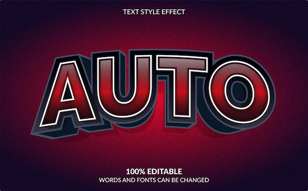 Editable text effect Automotive text style