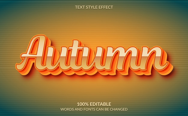 Editable text effect, autumn text style