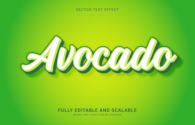 Editable text effect Avocado style can be use to make Title