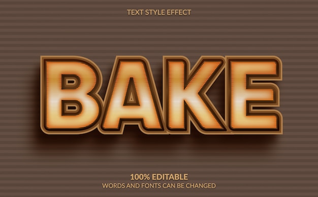 Vector editable text effect, bake text style