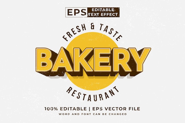 Editable text effect Bakery Vintage template style premium vector