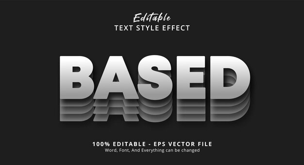 Editable text effect, based text on modern layered style effect