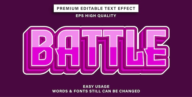 Editable text effect battle