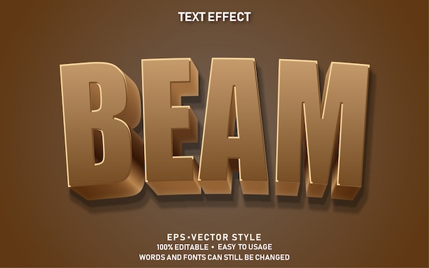 Vector editable text effect beam