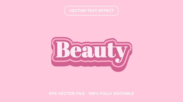 Editable text effect beauty vector design