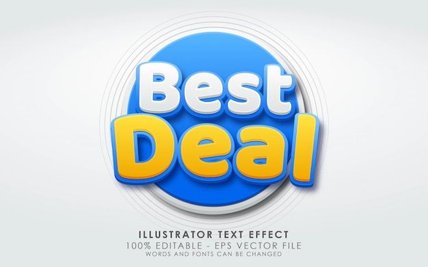 Editable text effect, best deal style