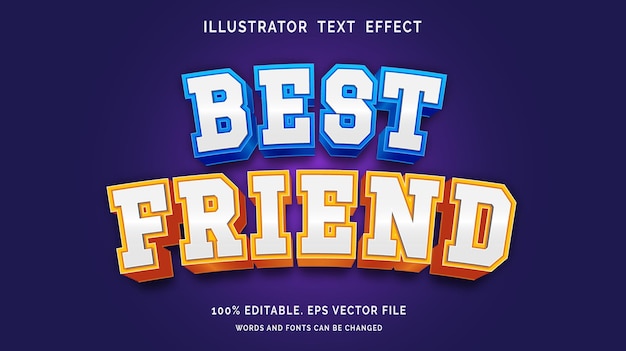 Редактируемый текстовый эффект best friend style