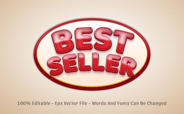 Vector editable text effect best seller style illustrations