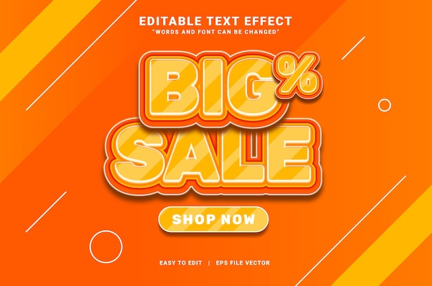 Editable text effect big sale event banner