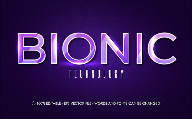 Editable text effect, bionic style illustrations