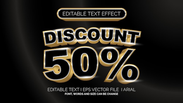 Editable Text Effect Black Discount
